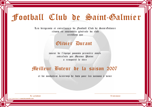 Diplome Pour Footballeur